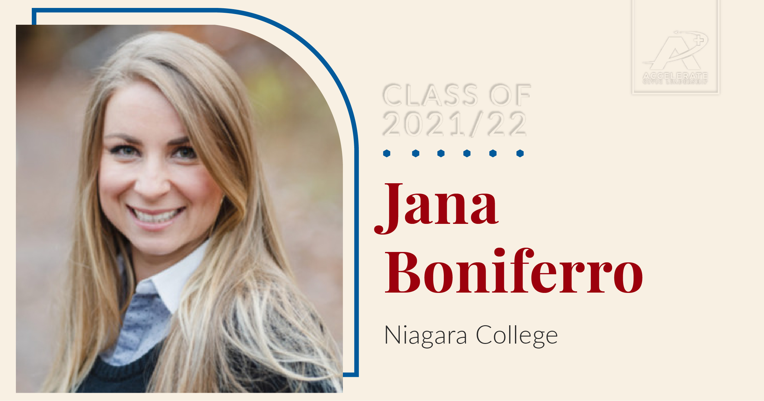 Leader spotlight image for Jana Boniferro, Alumni Engagement Officer, Niagara College